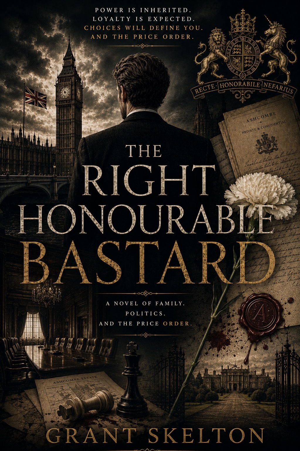 Working cover for The Right Honourable Bastard by Grant Skelton