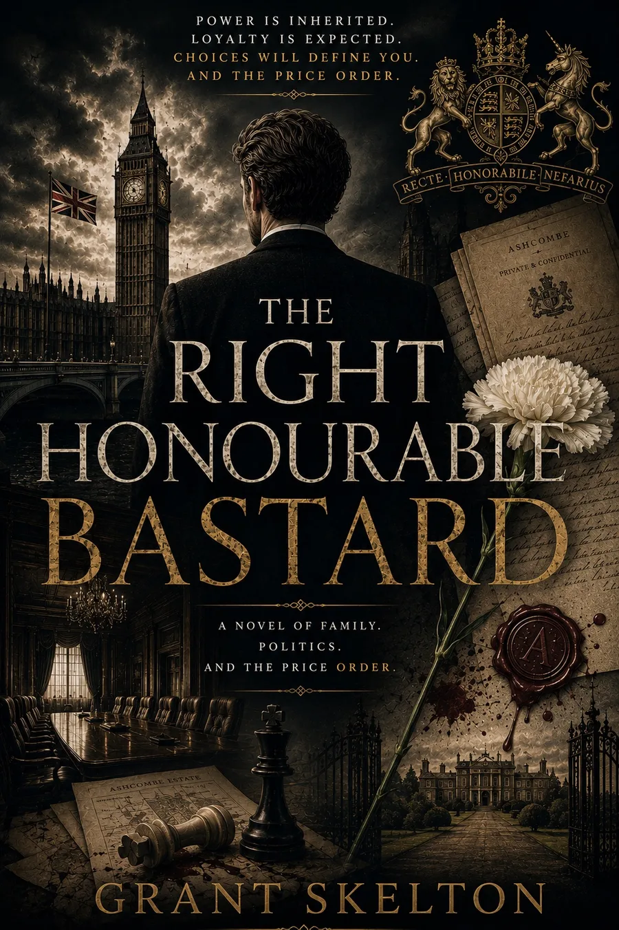 Working cover for The Right Honourable Bastard by Grant Skelton